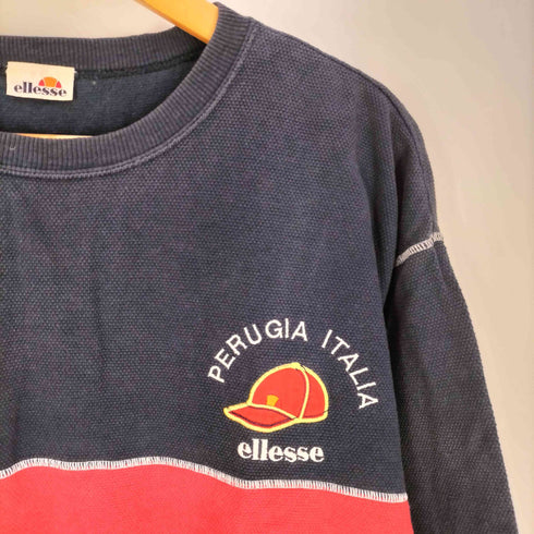 エレッセ ellesse 90S ツートン 鹿の子 L/S Tシャツ メンズ import:M