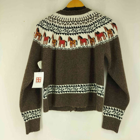 ザラ ZARA 馬柄 ジャガードニットカーディガン レディース import:L