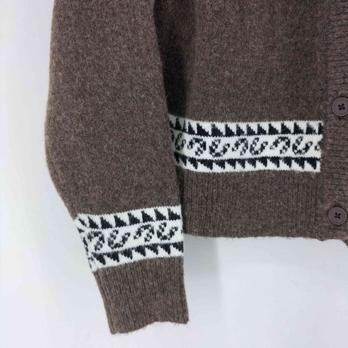ザラ ZARA 馬柄 ジャガードニットカーディガン レディース import:L