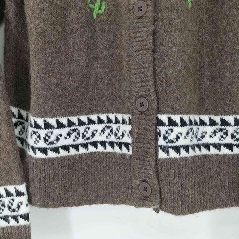 ザラ ZARA 馬柄 ジャガードニットカーディガン レディース import:L