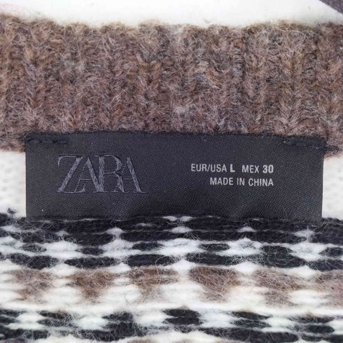 ザラ ZARA 馬柄 ジャガードニットカーディガン レディース import:L