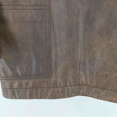 カウレザー ダブルブレストショートコート レディース