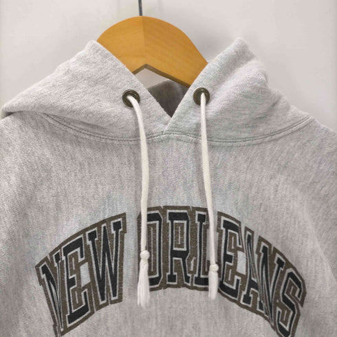チャンピオン Champion 90S USA製 刺繍タグ アクリル8% レーヨン3% 混紡 REVERSE WEAVE NEW ORLEANS SAINTS 2段 プリント プルオーバー パーカー メンズ import:XL