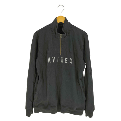アヴィレックス AVIREX ロゴ刺繍 ハーフジップスウェット メンズ import:XL