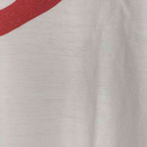80-90S レモン × ポリコットン シングルステッチ S/S リンガーTシャツ メンズ import:L