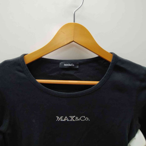 マックスアンドコー MAX&CO. ラインストーンロゴ L/Sカットソー Y2K レディース import:S