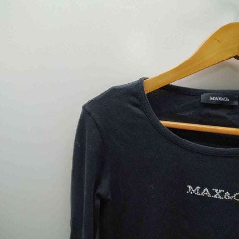 マックスアンドコー MAX&CO. ラインストーンロゴ L/Sカットソー Y2K レディース import:S