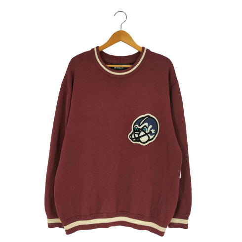 アヴィレックス AVIREX LETTERED CHENILLE PATCH CREW NECK SWEATER/レタード シェニール パッチ クルーネック セーター メンズ import:XL