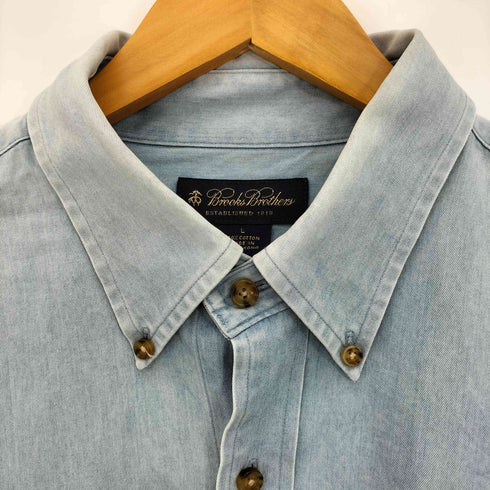 ブルックスブラザーズ BROOKS BROTHERS 香港製 ロゴ刺繍 コットン ボタンダウンシャツ メンズ import:L
