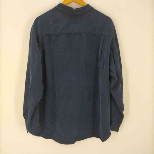 SYNAP 製品染め加工 開襟オープンカラー L/S レーヨン シャツ メンズ JPN:L