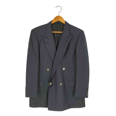 バーバリーズ BURBERRYS 80S WOOL&MOHAIR 紺ブレ メタルボタン ダブルブレストジャケット メンズ AB5