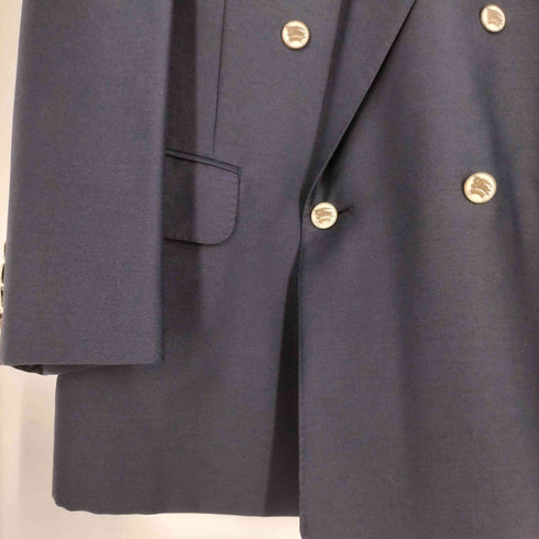 バーバリーズ BURBERRYS 80S WOOL&MOHAIR 紺ブレ メタルボタン ダブルブレストジャケット メンズ AB5