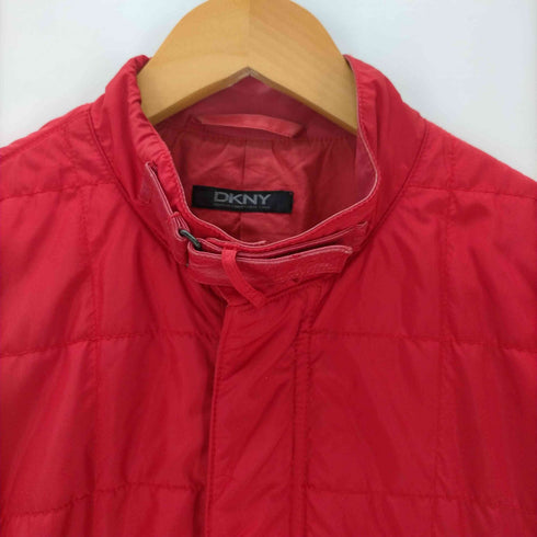 ダナキャランニューヨーク DKNY カウレザーポケット パイピング キルティング シングル ライダース ジャケット メンズ import:L