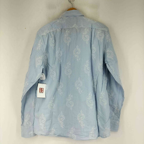 ギャップ Gap 花柄刺繍 ボーダー柄シャツ メンズ import:L