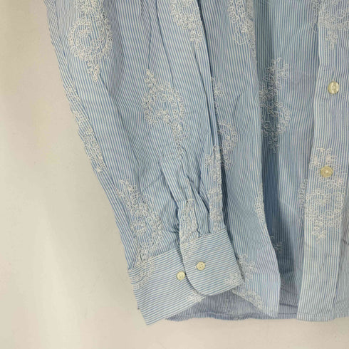 ギャップ Gap 花柄刺繍 ボーダー柄シャツ メンズ import:L