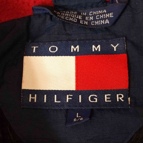 トミーヒルフィガー TOMMY HILFIGER 袖ワッペン刺繍ジップアップマウンテンパーカー フード付き リップストップ メンズ import:L