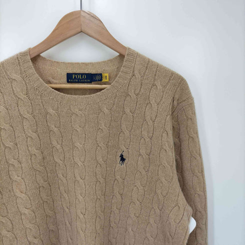 ポロラルフローレン POLO RALPH LAUREN スモールポニー刺繍 カシミヤ混 ウール ケーブルニット メンズ JPN:L
