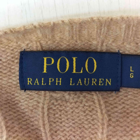 ポロラルフローレン POLO RALPH LAUREN スモールポニー刺繍 カシミヤ混 ウール ケーブルニット メンズ JPN:L