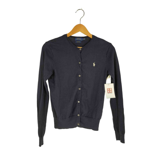 ポロラルフローレン POLO RALPH LAUREN 現行タグ PIMA COTTON スモールポニー刺繍 ノーカラー カーディガン レディース import:S