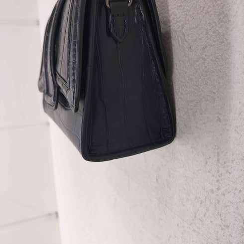 ザラ ZARA クロコダイル型押しミニショルダーバッグ レディース