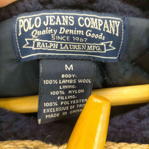 ポロジーンズカンパニーラルフローレン POLO JEANS COMPANY RALPH LAUREN 00S 裏地キルティング ラムウール ケーブル編み ニット ショート ダッフル コート ジャケット メンズ import:M