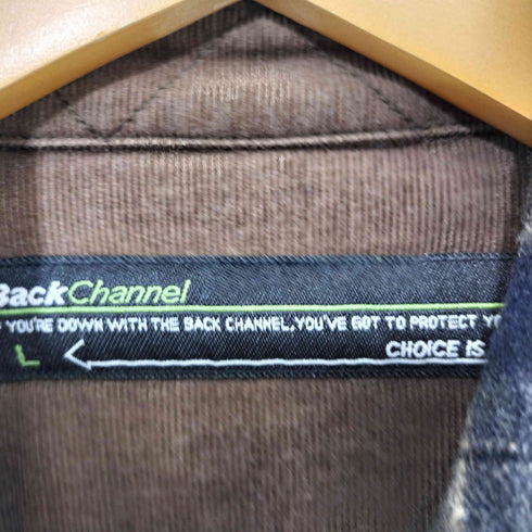 バックチャンネル Back Channel コーデュロイエルボーパッチ チェック柄ウールシャツ メンズ import:L