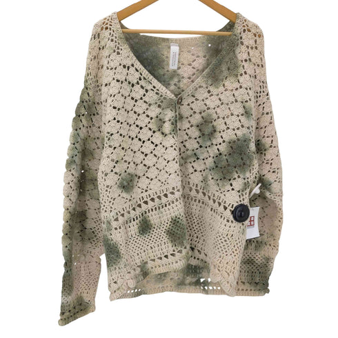 Niche. INDUSTRIAL HINDUSTAN ニッチ インダストリアル ヒンドゥスタン CROCHET COTTON CARDIGAN クロシェ ニット カーディガン メンズ