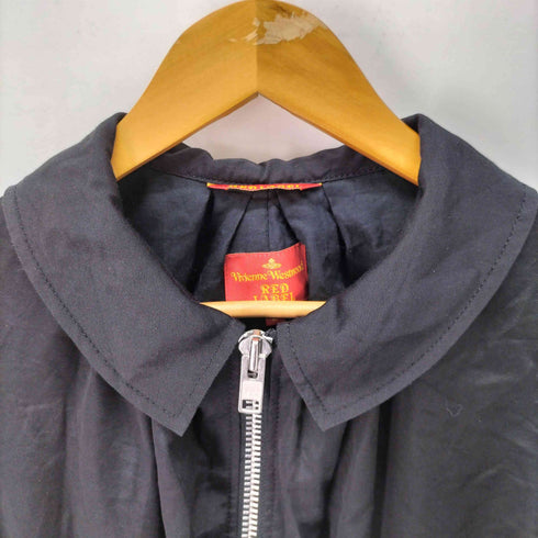 ヴィヴィアンウエストウッドレッドレーベル Vivienne Westwood RED LABEL オーブ刺繍 フリル ダブルジップ クロップド シャーリング ブルゾン レディース JPN:2