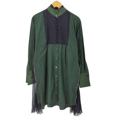 サカイ Sacai プリーツドッキング ブザム シャツワンピース レディース JPN:3