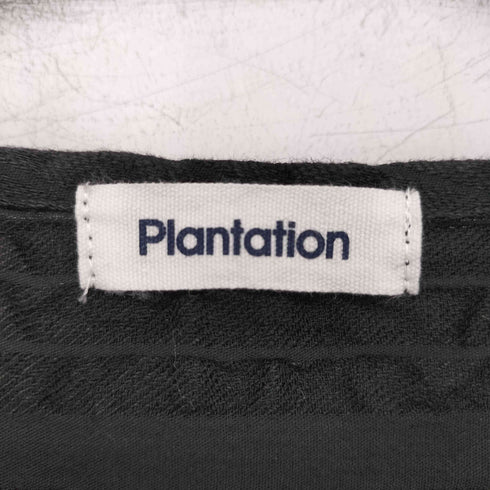 プランテーション Plantation リネン混 ギャザー 半袖 ワンピース レディース JPN:M
