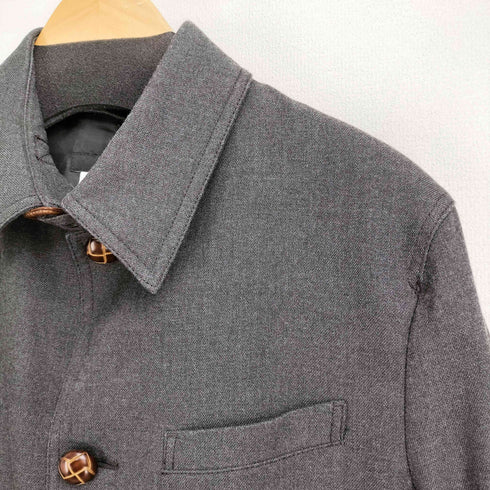 キャサリンハムネットロンドン KATHARINE HAMNETT LONDON チンスト付きくるみボタンショートコートジャケット メンズ import:L