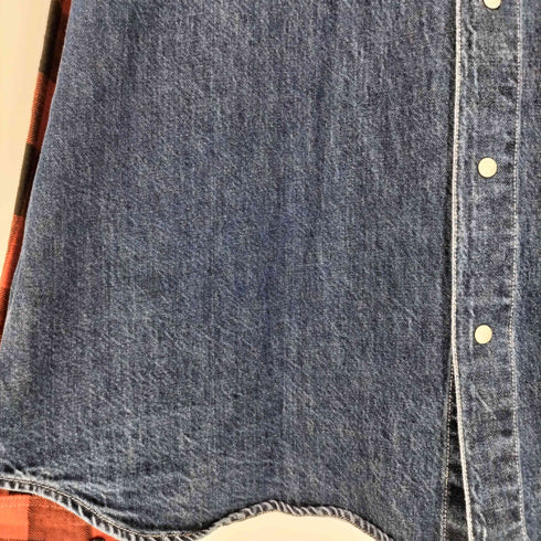 ヒューマンメイド HUMAN MADE 24aw Scout Shirt バッファローチェック デニムパネル スカウトシャツ メンズ JPN:XXL