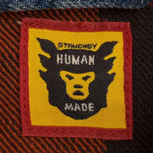 ヒューマンメイド HUMAN MADE 24aw Scout Shirt バッファローチェック デニムパネル スカウトシャツ メンズ JPN:XXL