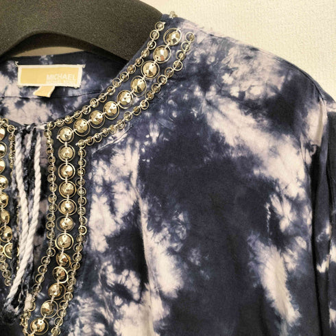 マイケルマイケルコース Michael Michael Kors インド製 タイダイ柄ビジューデザインスキッパー L/S カットソー レディース import:S