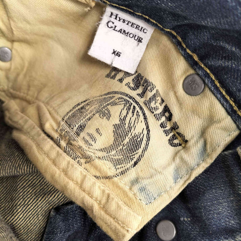 ヒステリックグラマー HYSTERIC GLAMOUR スタッズ ボタンフライ ストレート デニムパンツ レディース JPN:XS
