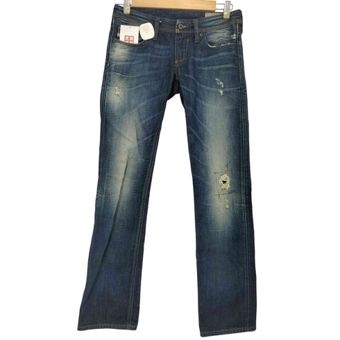 ディーゼル DIESEL イタリア製 革パッチ lowky ジップフライ ストレートデニムパンツ レディース UK:25