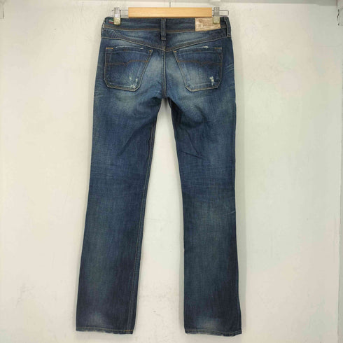 ディーゼル DIESEL イタリア製 革パッチ lowky ジップフライ ストレートデニムパンツ レディース UK:25