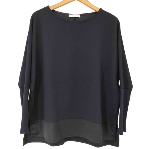 ドゥクラッセ DoCLASSE 26ss ストレッチジョーゼット・切替ボートネックトップス レディース JPN:M