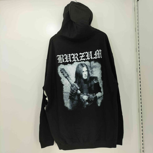BURZUM ブラックメタル バンド ロゴ フォト プリント プルオーバー パーカー メンズ import:XXL