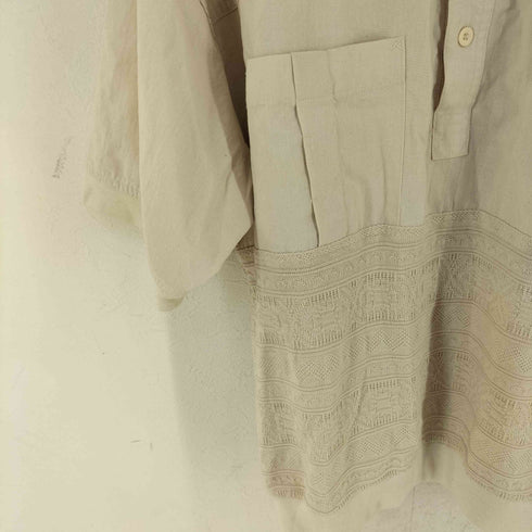 オレグカッシーニ Oleg Cassini 素材切り替え ハーフボタン半袖シャツ メンズ