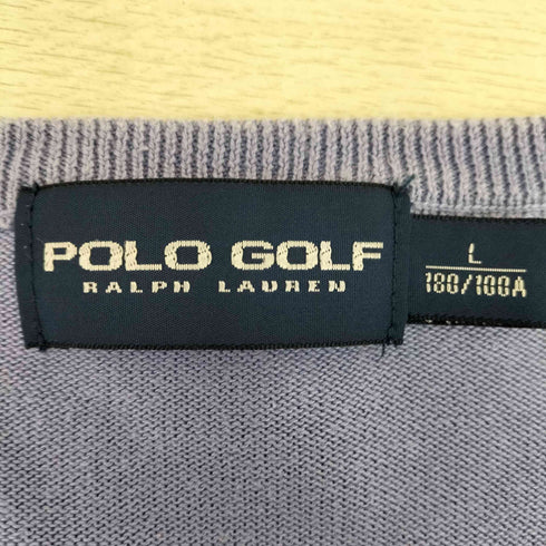 ポロゴルフラルフローレン POLO GOLF RALPH LAUREN 90S ポニー刺繍 vネックコットンニット メンズ import:L
