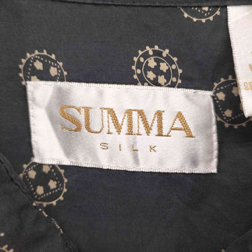 スマー SUMMA シルク100 総柄 長袖 シャツ メンズ import:L