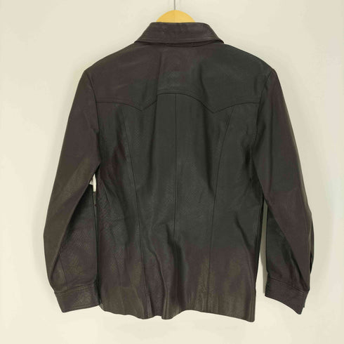 SISLEY 本革 クロコ型押し ウエスタンライク レザー ジャケット レディース import:S