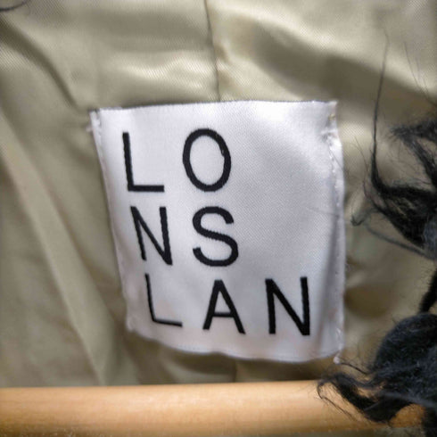 LONSLAN ロンスラン ベルト付き ファー 切替 ジップアップ ニット レディース