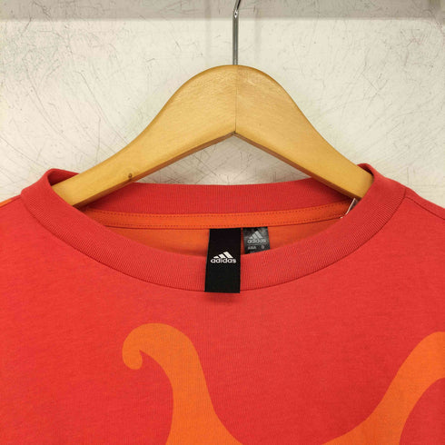 アディダス adidas ドロップショルダー 総柄 クルーネック 半袖 Tシャツ レディース import:M