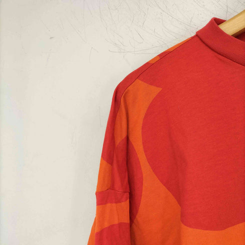 アディダス adidas ドロップショルダー 総柄 クルーネック 半袖 Tシャツ レディース import:M
