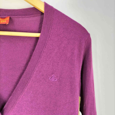 ヴィヴィアンウエストウッドレッドレーベル Vivienne Westwood RED LABEL バイカラー オーブ刺繍 ニットカーディガン レディース JPN:3