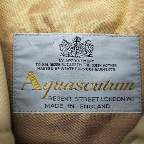 アクアスキュータム AQUASCUTUM 60-70s イギリス製 ライナー付き ステンカラーコート メンズ