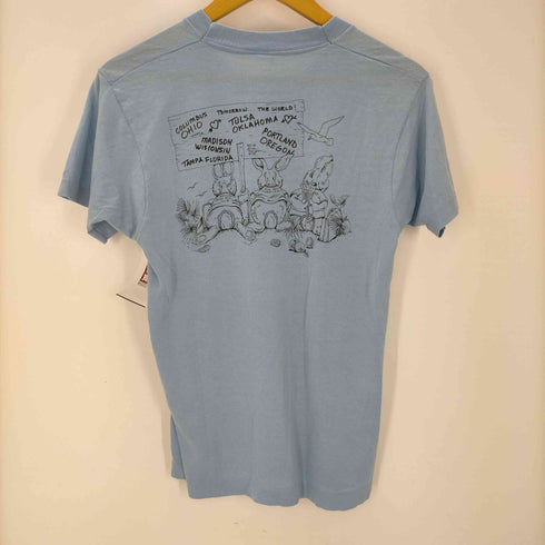 80-90S 両面 ラビット プリント S/S Tシャツ シングル ステッチ 襤褸 ボロ メンズ