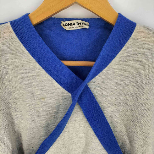 ソニアリキエル SONIA RYKIEL 90S イタリア製 クロスデザイン ツートン 袖フリルニット レディース